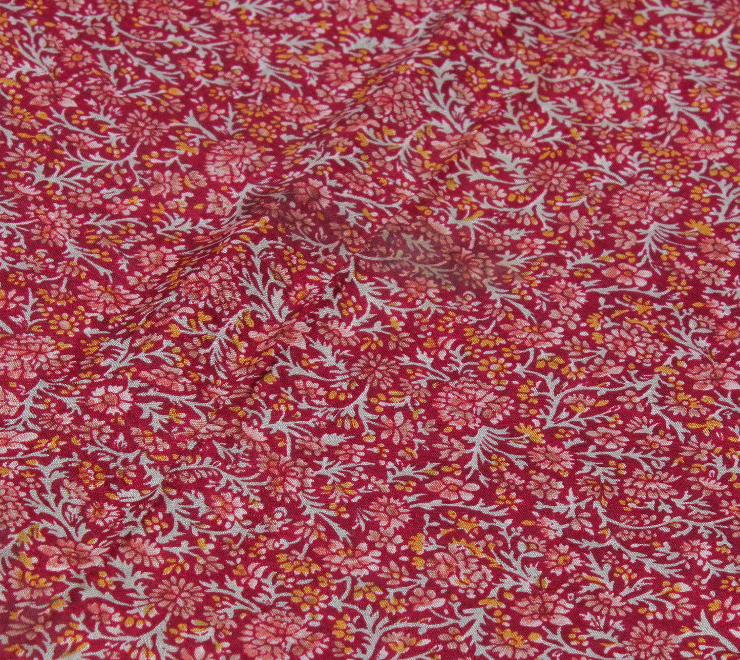 Sushila Vintage Indian Scrap Saree 100% Pure Silk Printed Floral Sari Fabric