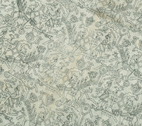 Sushila Vintage Cream Scrap Saree 100% Pure Silk Printed 5 Yard  Sari Fabric