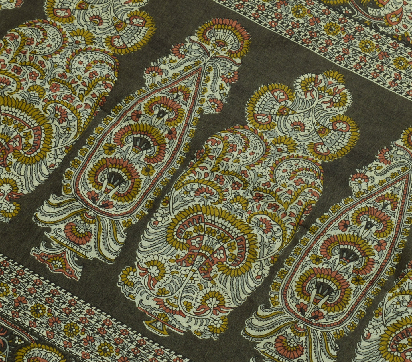 Sushila Vintage Light Green Scrap Sari 100% Pure Silk Printed Floral Sari Fabric