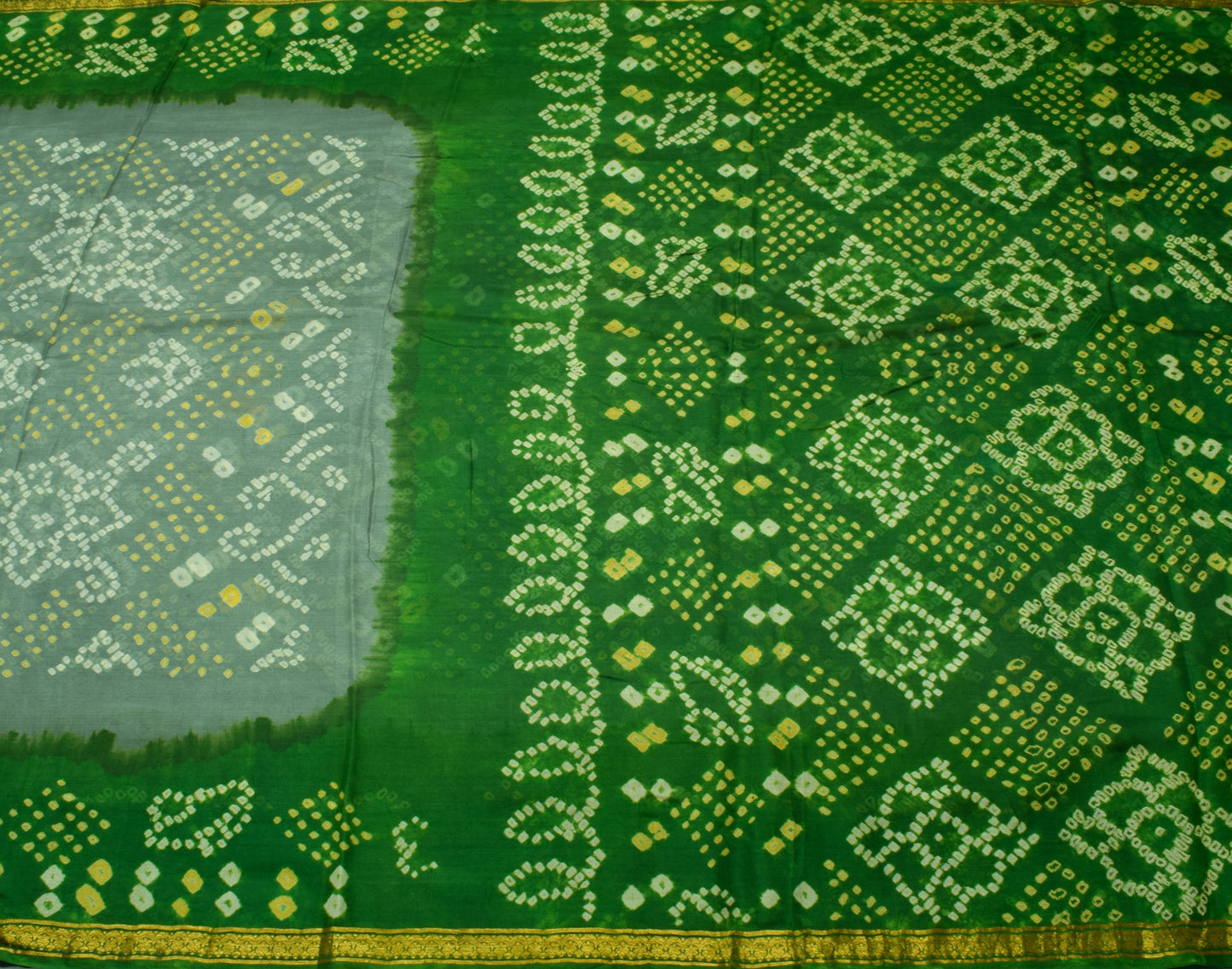 Sushila Vintage Indian Scrap Saree 100% Pure Silk Bandhani Printed Sari Fabric