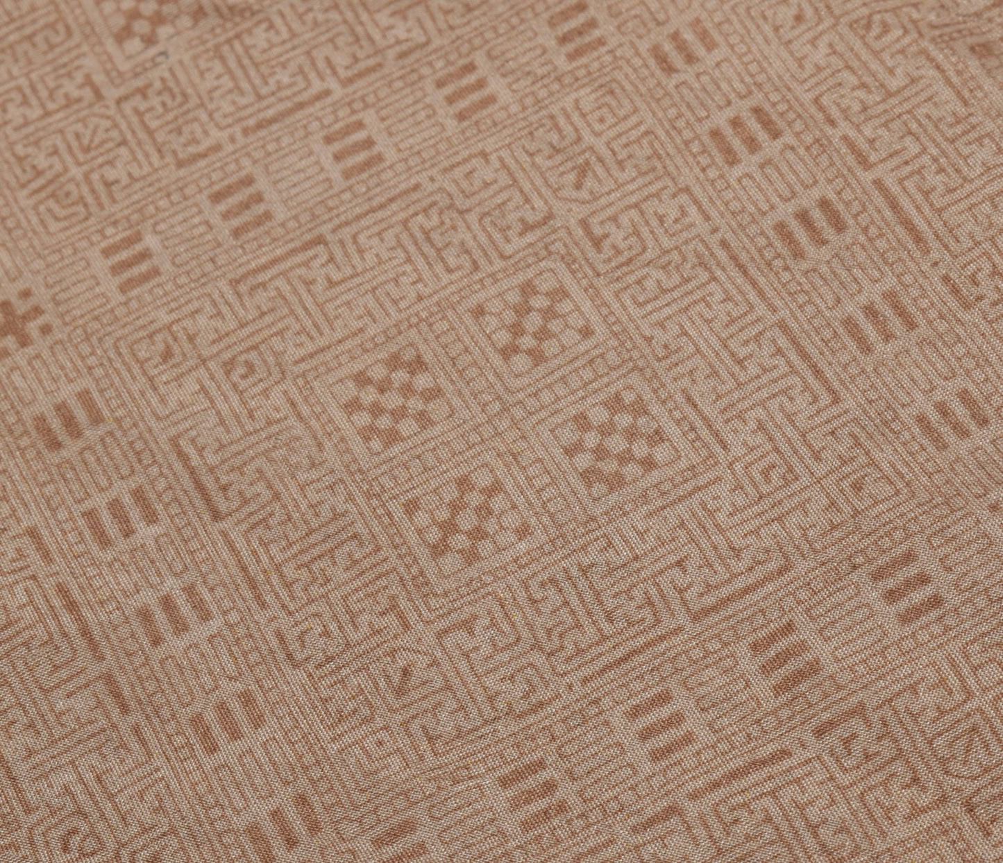 Sushila Vintage Brown Scrap Saree 100% Pure Silk Printed Sari 5 Yard Fabric