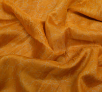 Sushila Vintage Light Orange Scrap Saree 100% Pure Silk Printed Sari Fabric