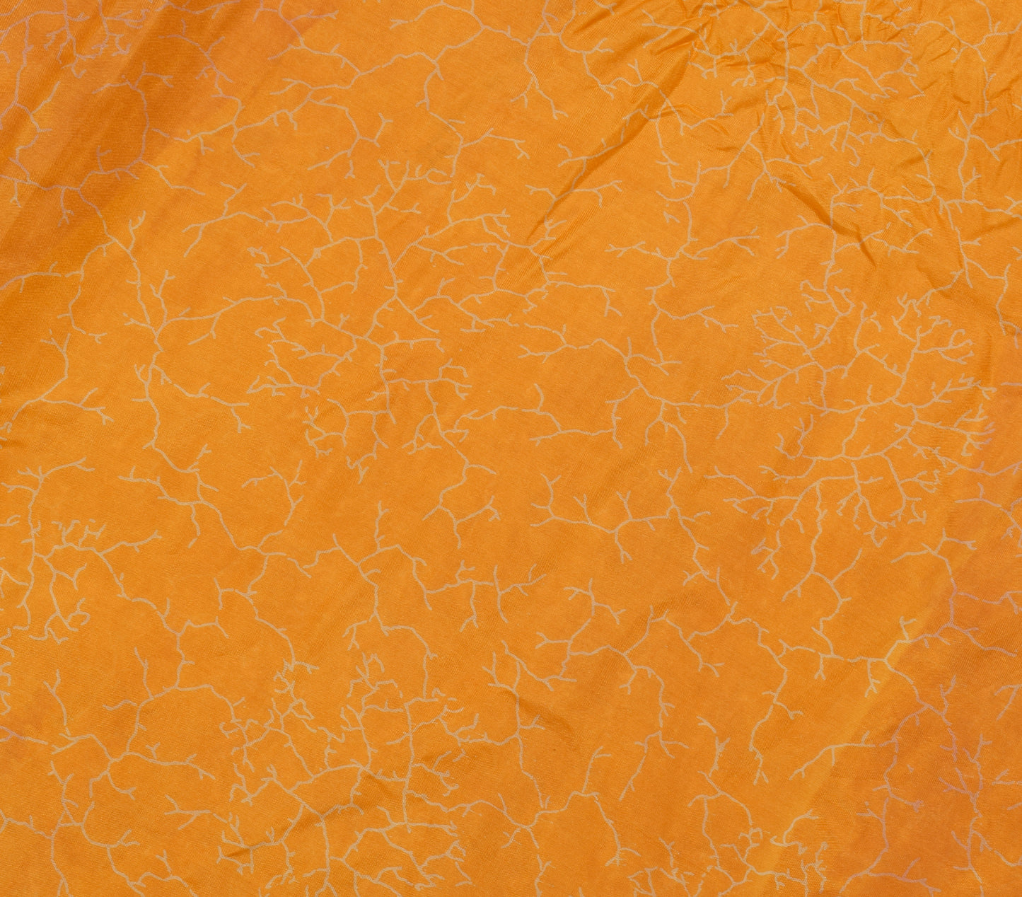 Sushila Vintage Light Orange Scrap Saree 100% Pure Silk Printed Sari Fabric
