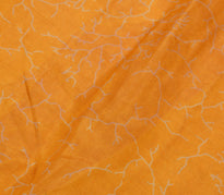 Sushila Vintage Light Orange Scrap Saree 100% Pure Silk Printed Sari Fabric