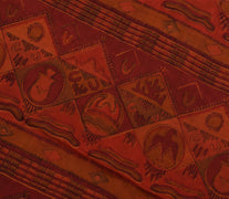 Sushila Vintage Indian Scrap Saree 100% Pure Georgette Silk Printed Sari Fabric