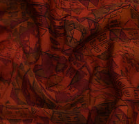 Sushila Vintage Indian Scrap Saree 100% Pure Georgette Silk Printed Sari Fabric