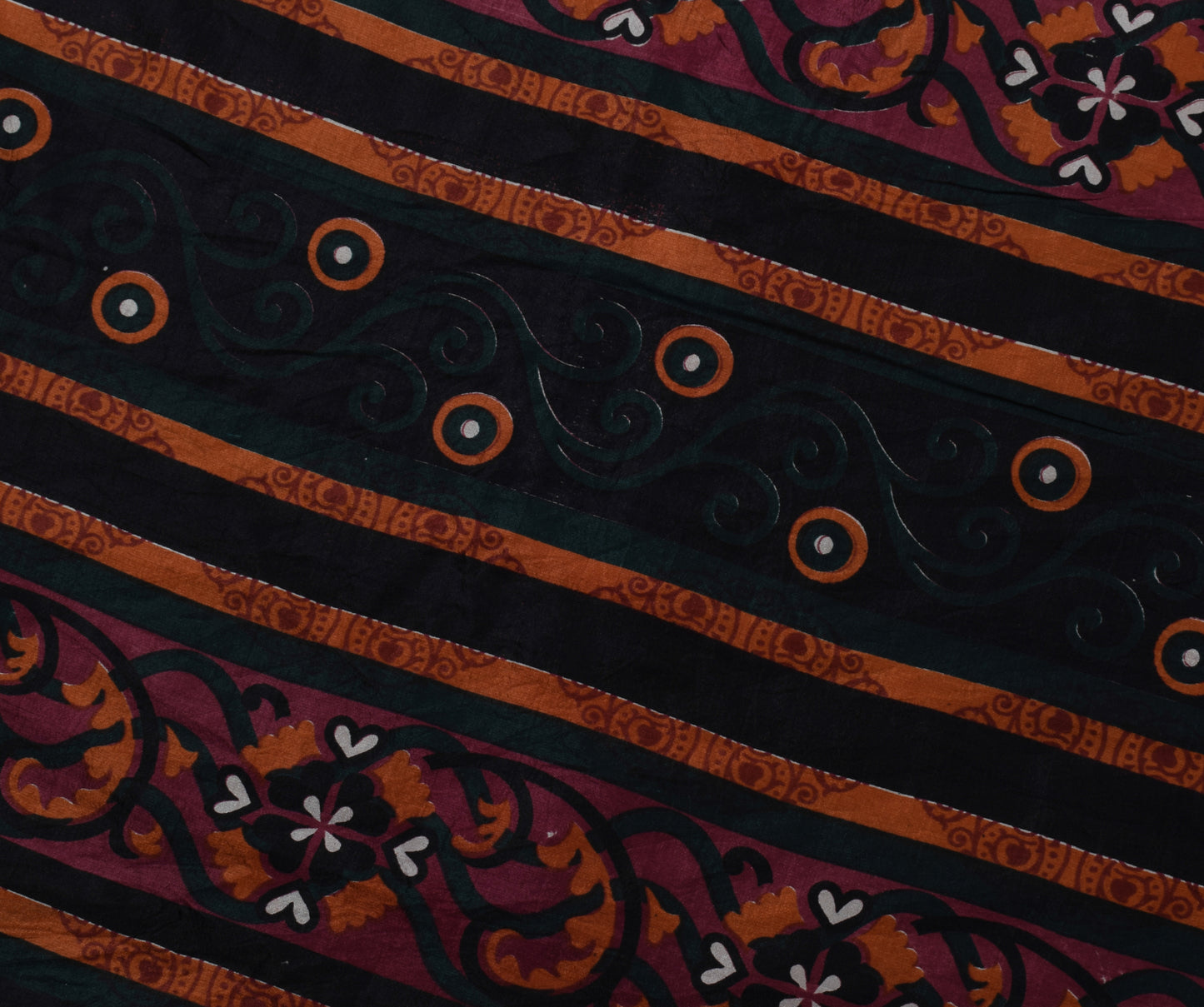 Sushila Vintage Indian Scrap Saree Blend Silk Printed Paisley Sari 5 YD Fabric