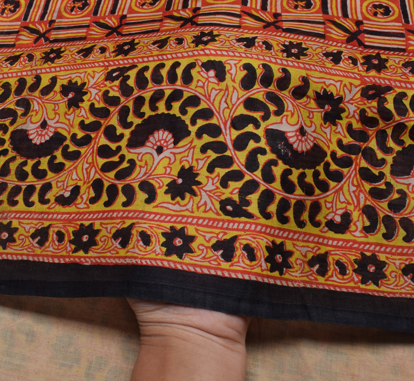 Sushila Vintage Indian Scrap Saree 100% Pure Silk Printed Floral Sari Fabric