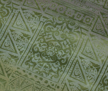 Sushila Vintage Green Scrap Saree 100% Pure Silk Printed 5 Yard Sari Fabric