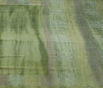 Sushila Vintage Green Scrap Saree 100% Pure Silk Printed 5 Yard Sari Fabric
