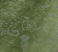 Sushila Vintage Green Scrap Saree 100% Pure Silk Printed 5 Yard Sari Fabric