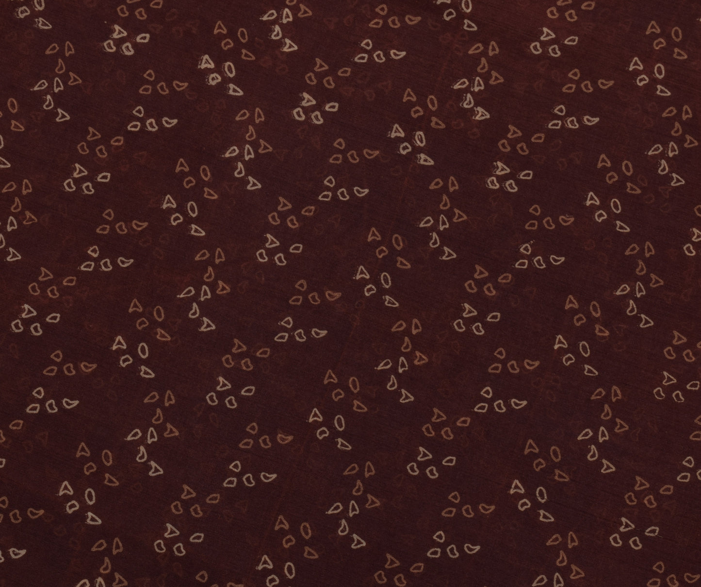 Sushila Vintage Brown Scrap Saree 100% Pure Silk Printed 5 Yard Sari Fabric