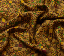 Sushila Vintage Green Scrap Saree 100% Pure Silk Printed 5 Yard Sari Fabric