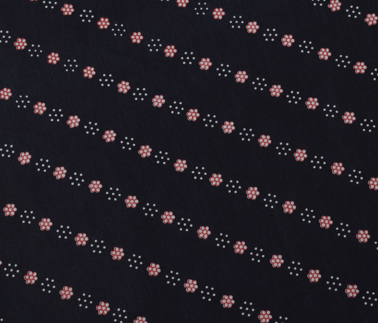 Sushila Vintage Black Scrap Saree Blend Silk Printed Floral 5 Yard Sari Fabric