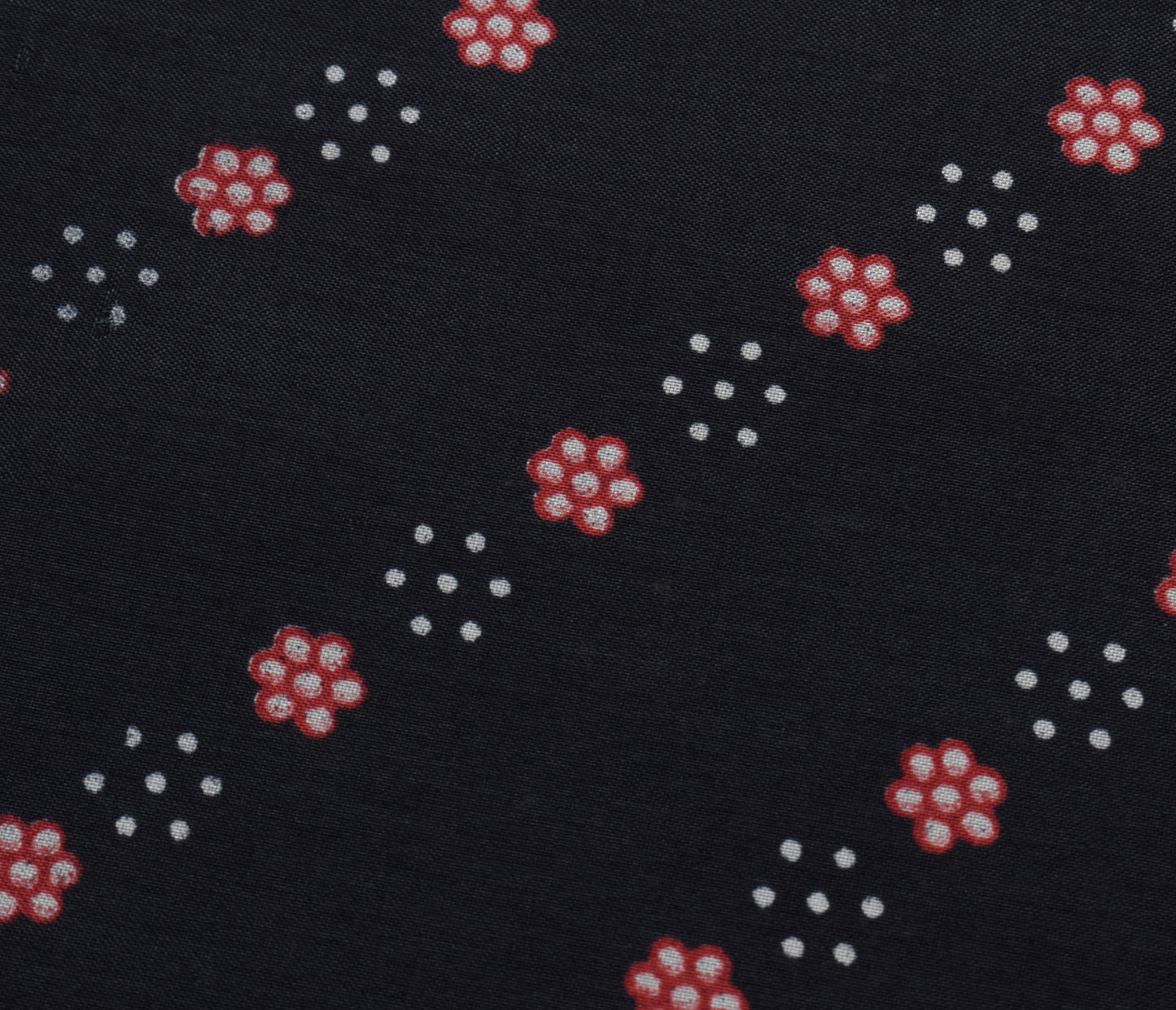 Sushila Vintage Black Scrap Saree Blend Silk Printed Floral 5 Yard Sari Fabric