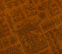 Sushila Vintage Mustard Scrap Saree 100% Pure Silk Printed Sari Craft Fabric