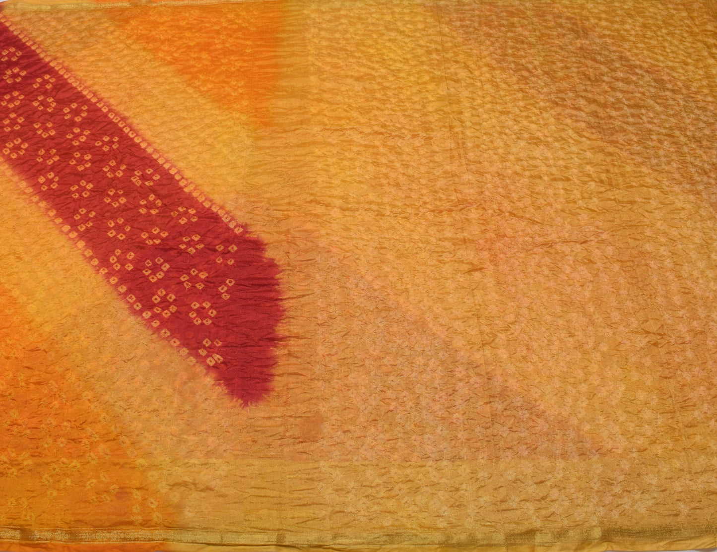 Sushila Vintage Multi-Color Scrap Saree Blend Silk Bandhani Printed Sari Fabric