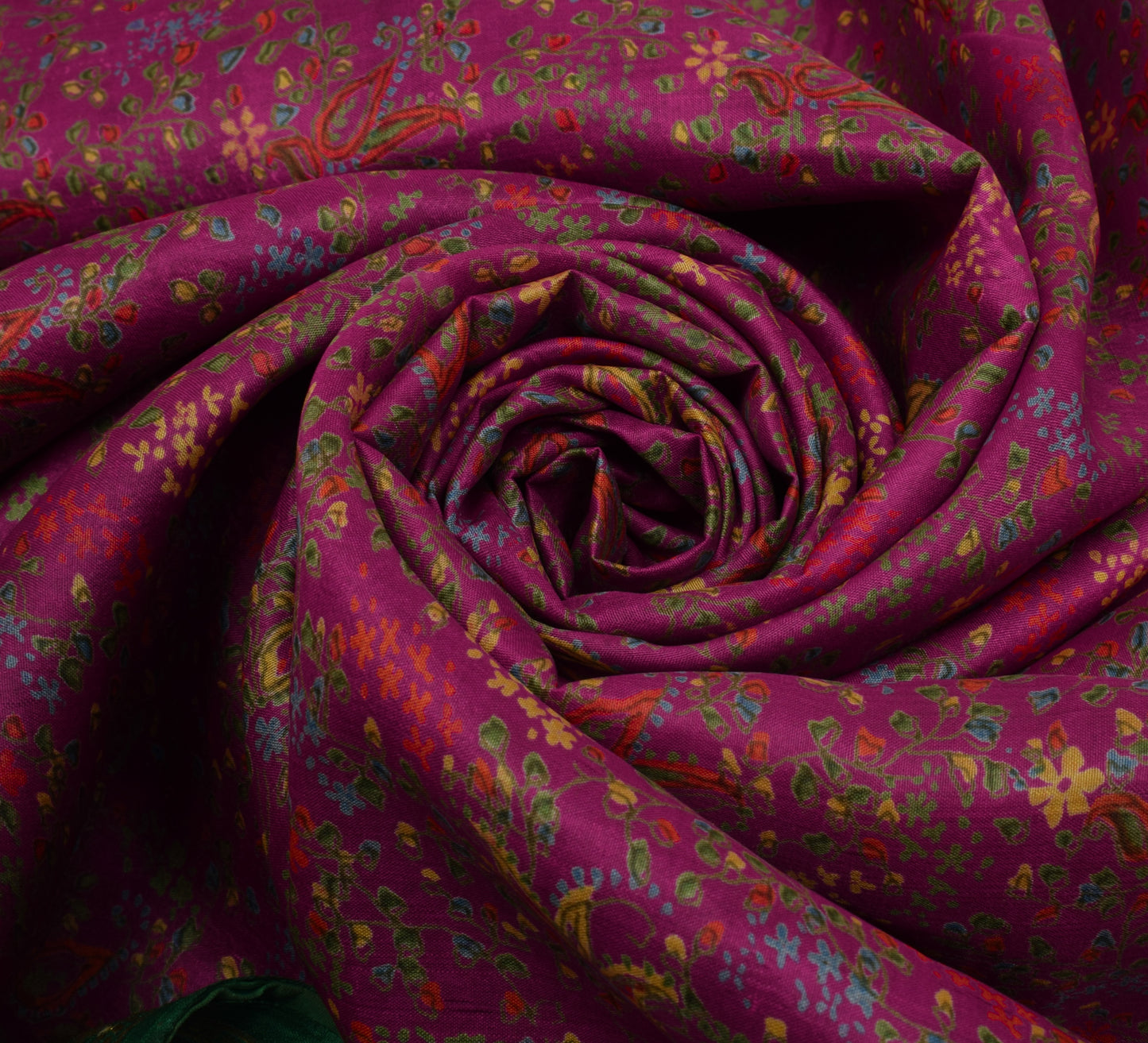 Sushila Vintage Pink Scrap Saree 100% Pure Silk Printed Floral Sari Fabric