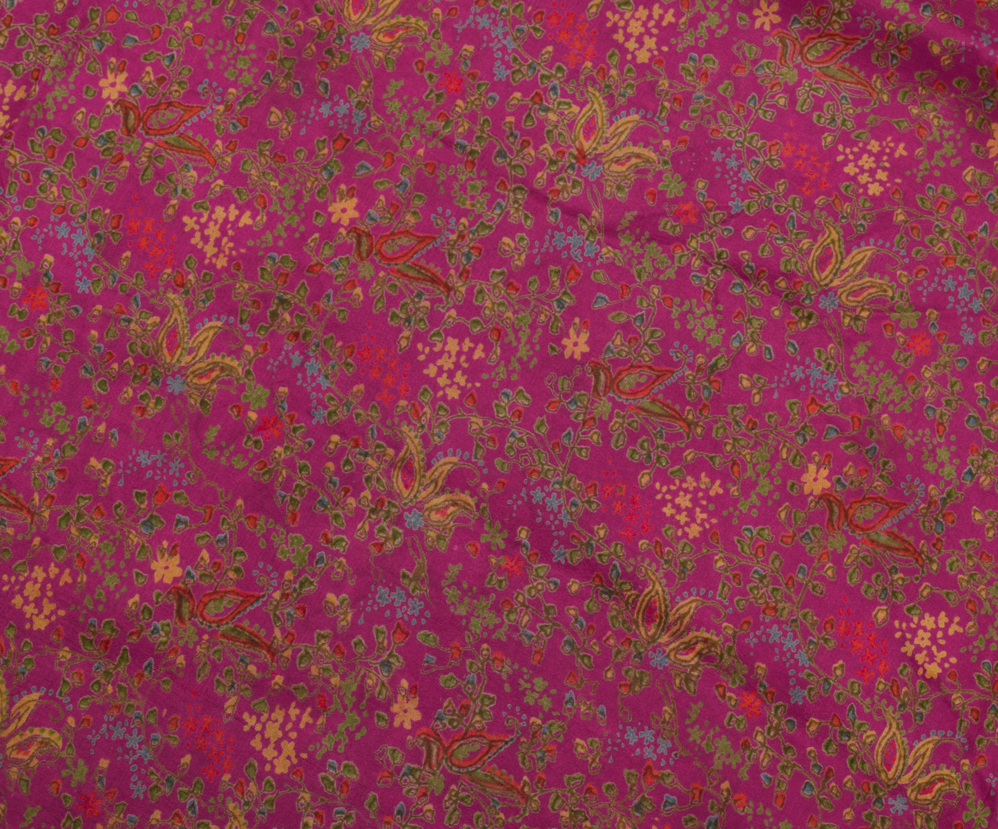 Sushila Vintage Pink Scrap Saree 100% Pure Silk Printed Floral Sari Fabric