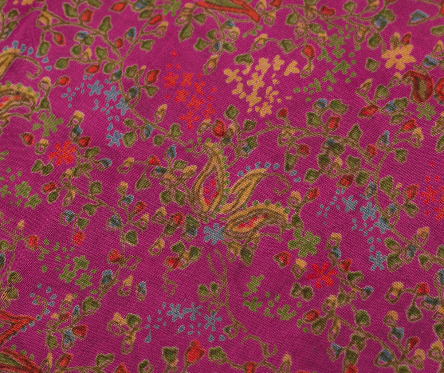 Sushila Vintage Pink Scrap Saree 100% Pure Silk Printed Floral Sari Fabric