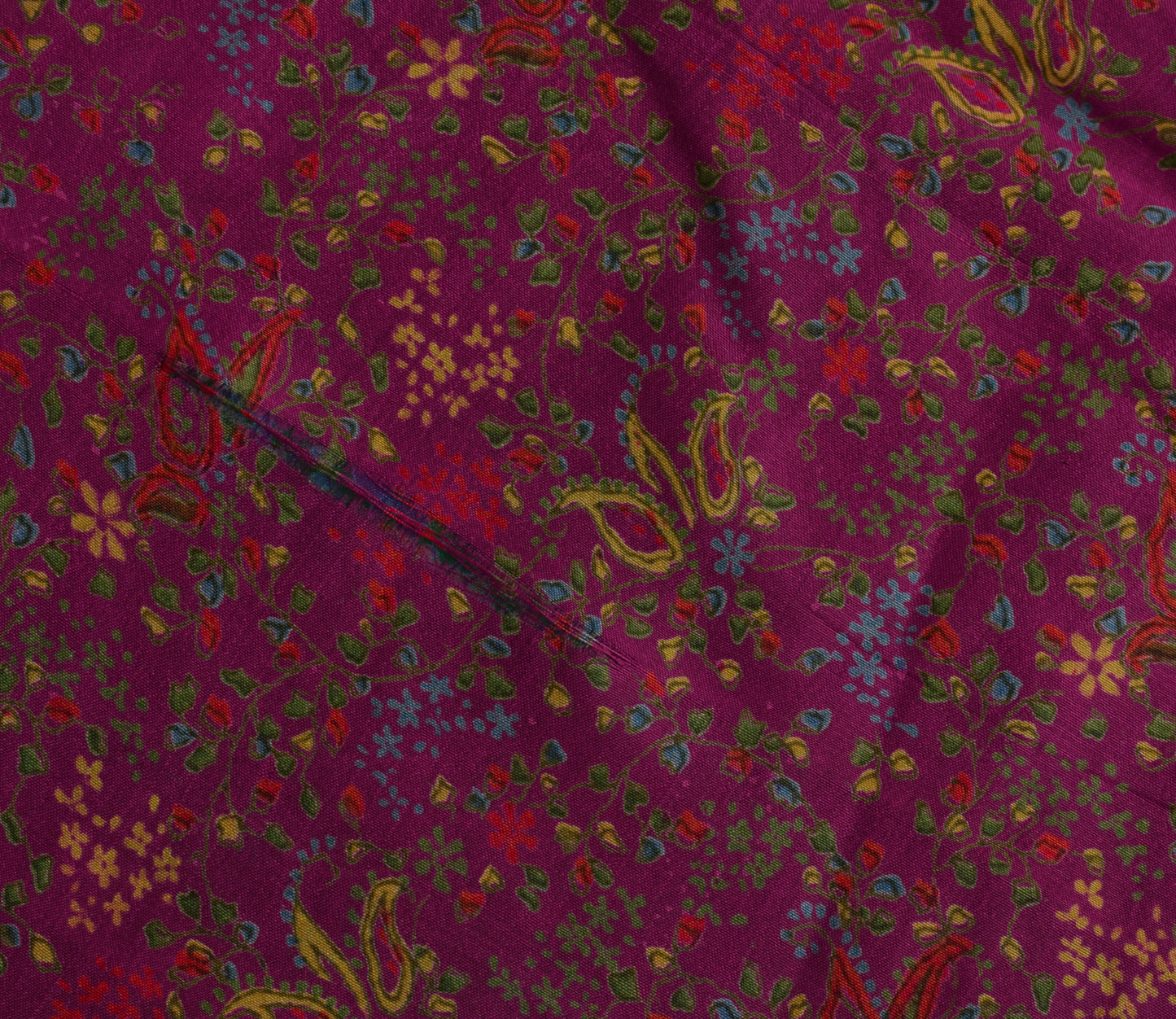 Sushila Vintage Pink Scrap Saree 100% Pure Silk Printed Floral Sari Fabric