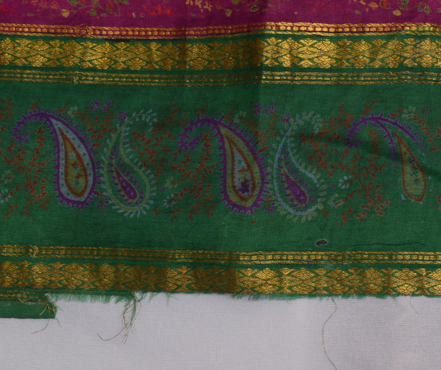 Sushila Vintage Pink Scrap Saree 100% Pure Silk Printed Floral Sari Fabric
