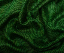 Sushila Vintage Green Scrap Saree 100% Pure Silk Printed Zig-Zag Sari Fabric