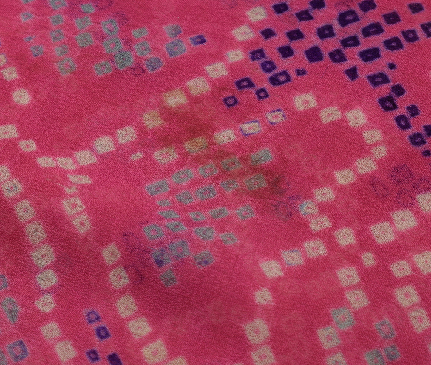 Sushila Vintage Pink Scrap Saree 100% Pure Georgette Silk Printed  Sari Fabric