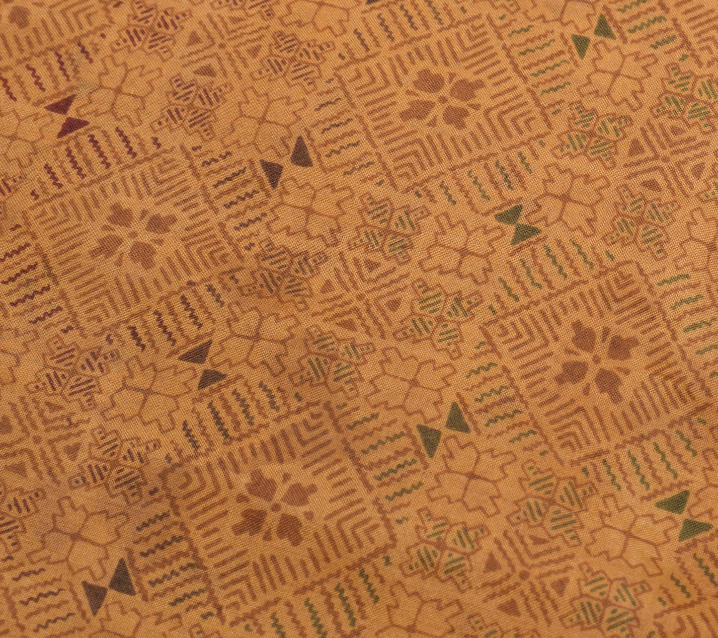 Sushila Vintage Brown Scrap Saree 100% Pure Silk Printed Floral Sari Fabric