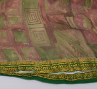 Sushila Vintage Indian Scrap Saree 100% Pure Silk Printed 5 Yard Sari Fabric