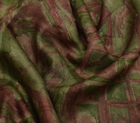 Sushila Vintage Indian Scrap Saree 100% Pure Silk Printed 5 Yard Sari Fabric