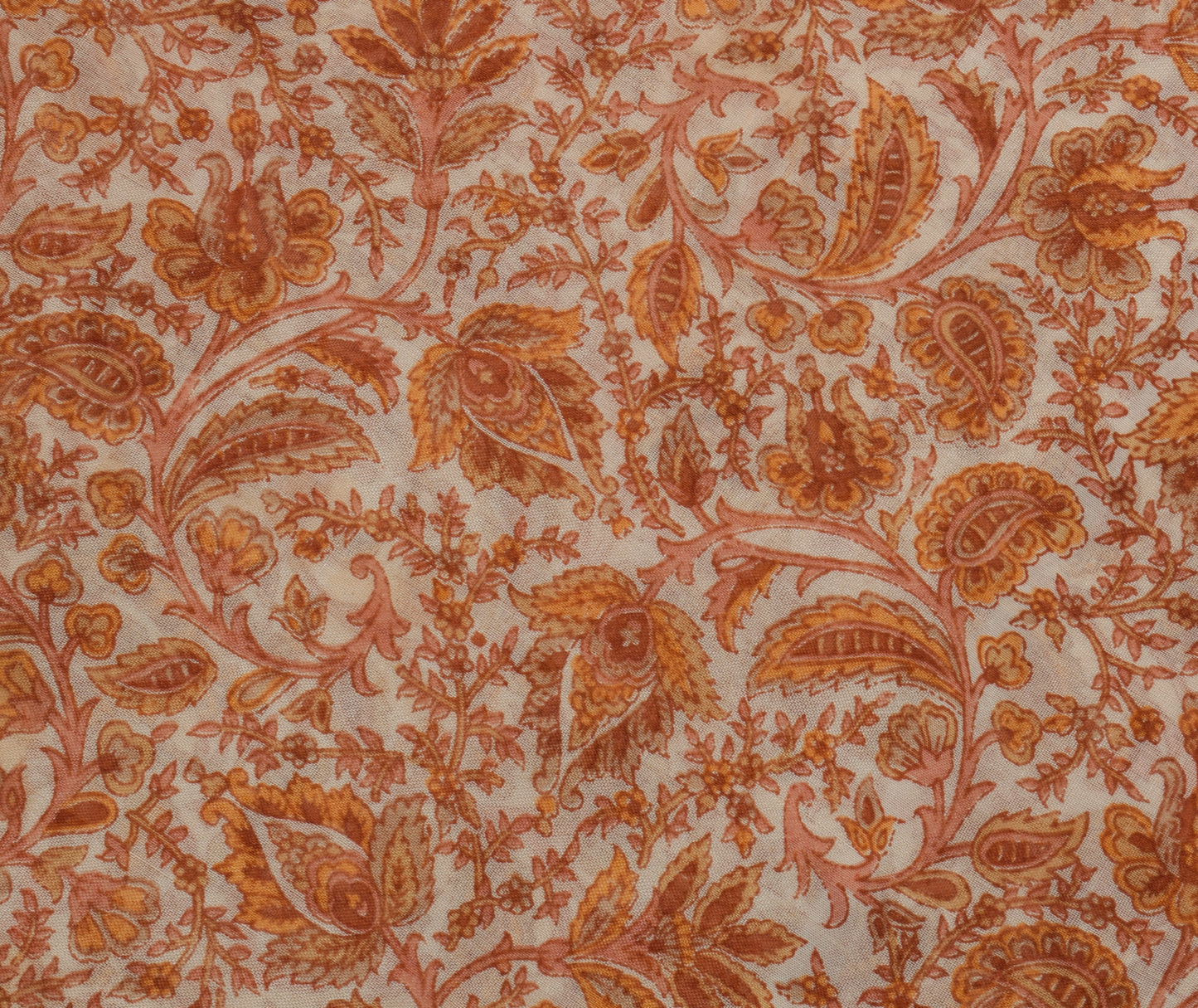 Sushila Vintage White Scrap Saree 100% Pure Silk Printed Floral Sari Fabric