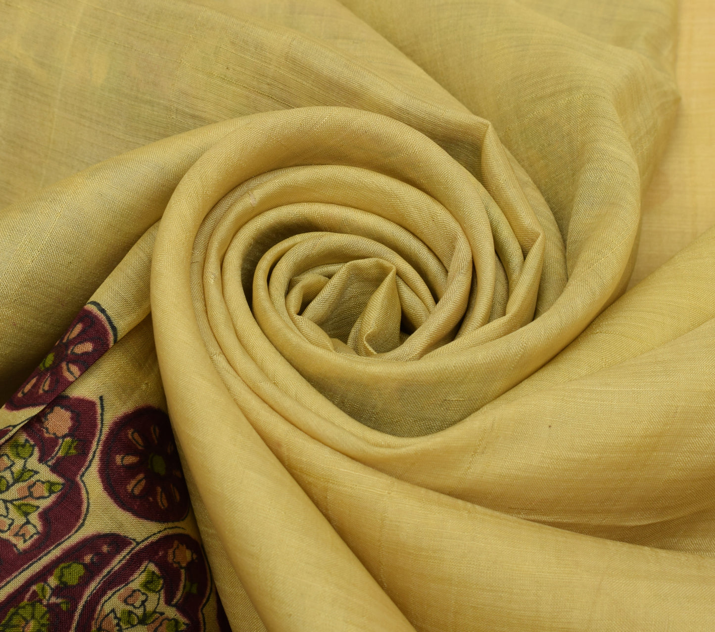 Sushila Vintage Indian Scrap Saree 100% Pure Silk Printed 5 Yard Sari Fabric