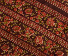 Sushila Vintage Cream Scrap Saree 100% Pure Silk Printed Floral Sari Fabric