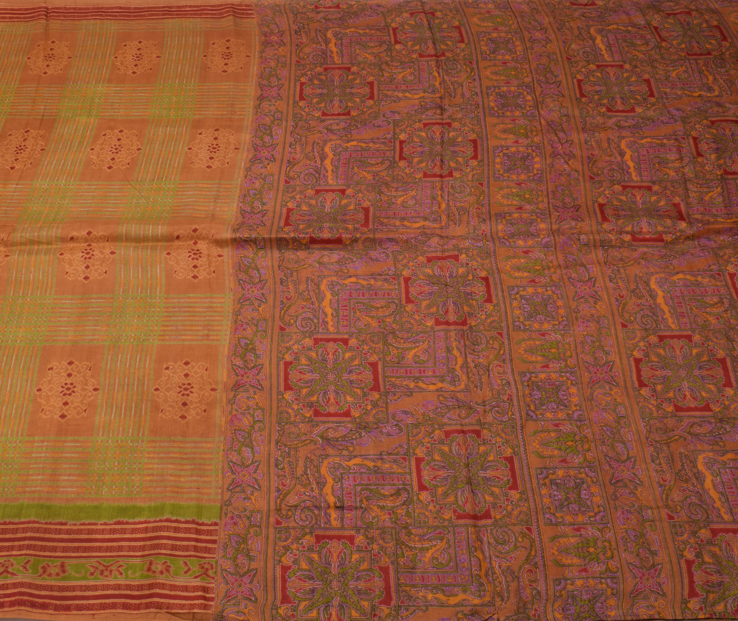 Sushila Vintage Indian Scrap Saree 100% Pure Silk Printed Floral Sari Fabric
