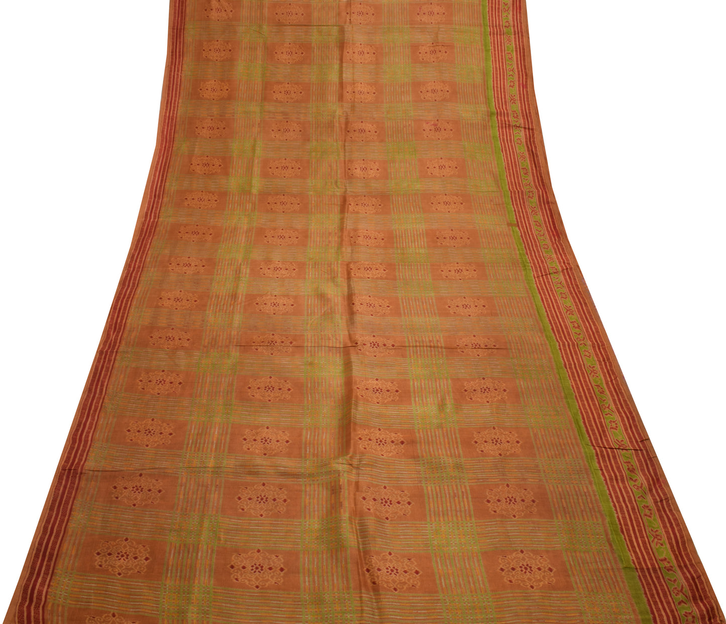 Sushila Vintage Indian Scrap Saree 100% Pure Silk Printed Floral Sari Fabric