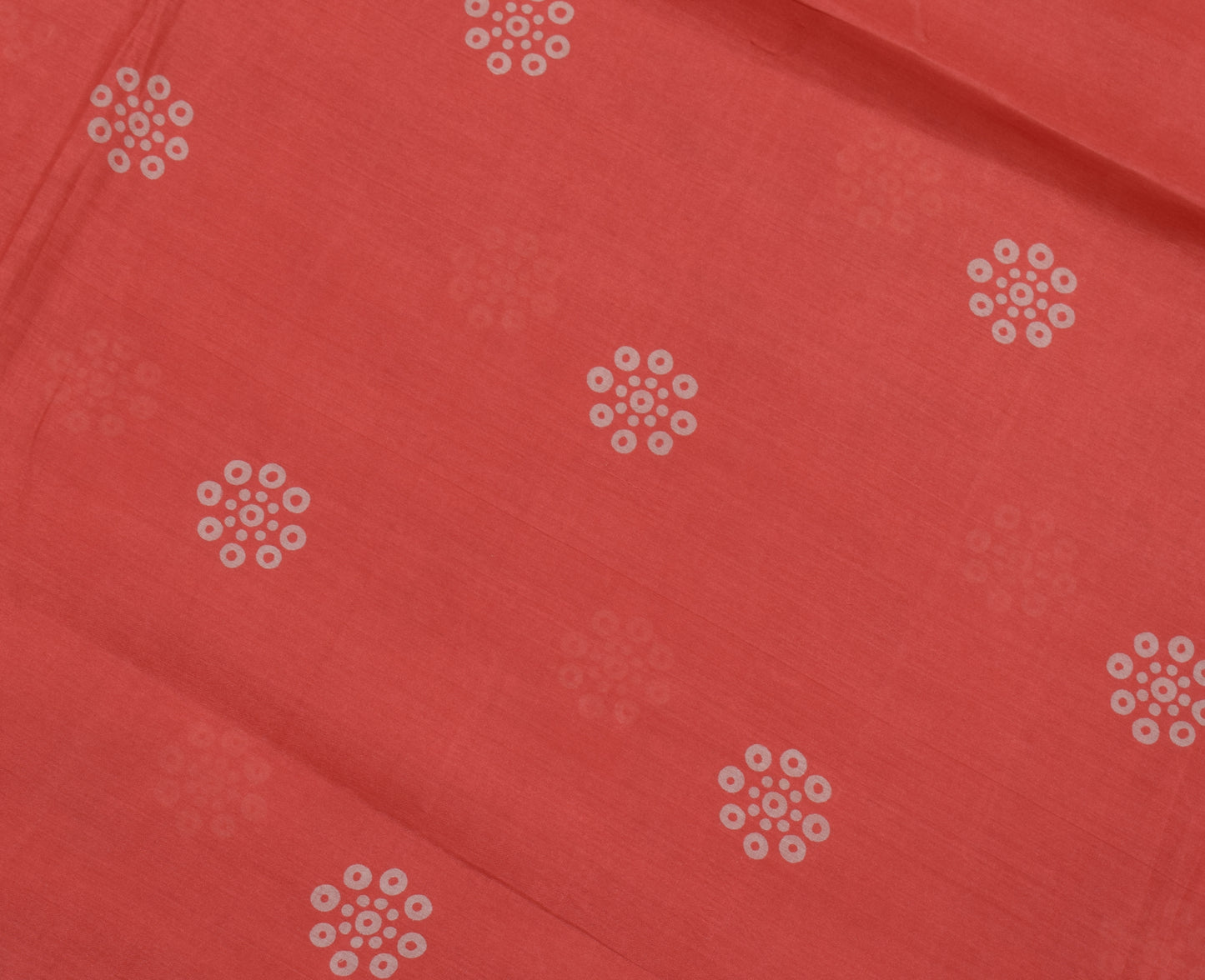 Sushila Vintage Red Scrap Saree 100% Pure Silk Printed Floral Sari Craft Fabric