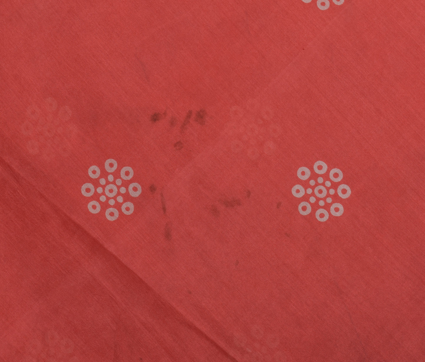 Sushila Vintage Red Scrap Saree 100% Pure Silk Printed Floral Sari Craft Fabric