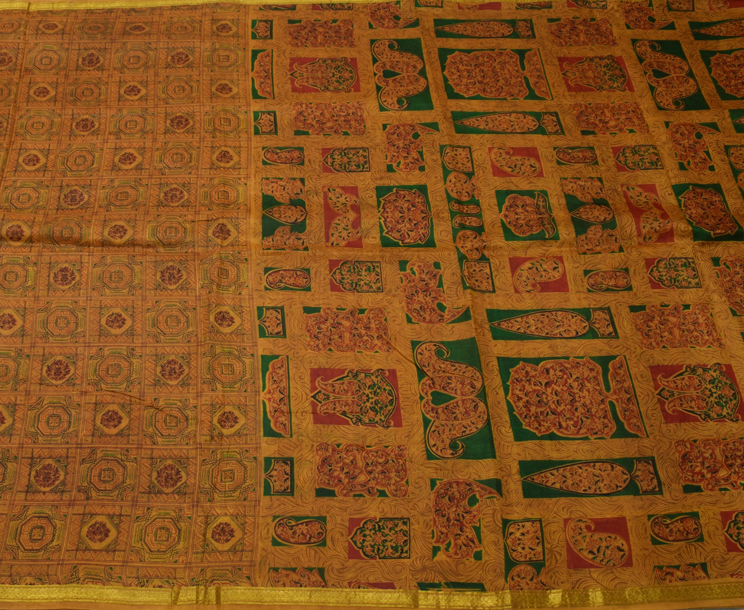 Sushila Vintage Indian Scrap Saree 100% Pure Silk Printed 5 Yard  Sari Fabric