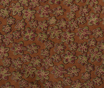 Sushila Vintage Brown Scrap Saree 100% Pure Silk Printed Floral Sari Fabric
