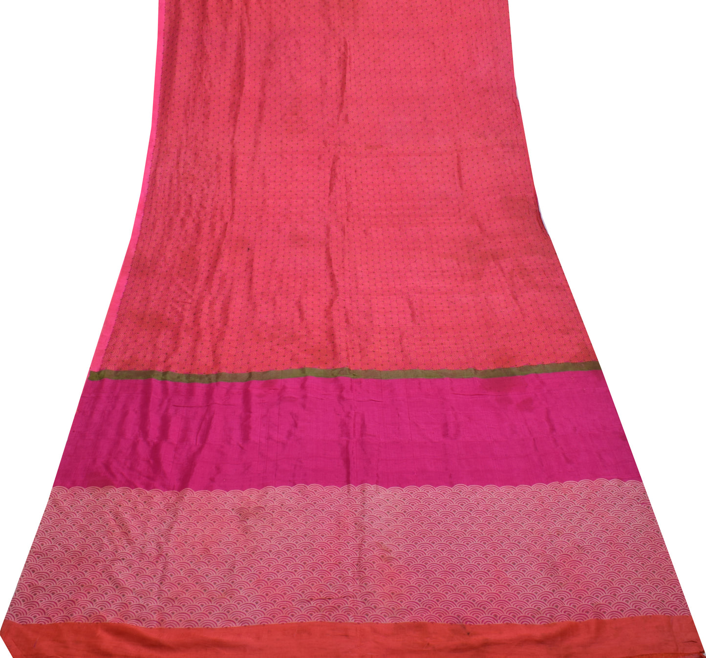Sushila Vintage Indian Scrap Saree 100% Pure Silk Printed 5 Yard  Sari Fabric