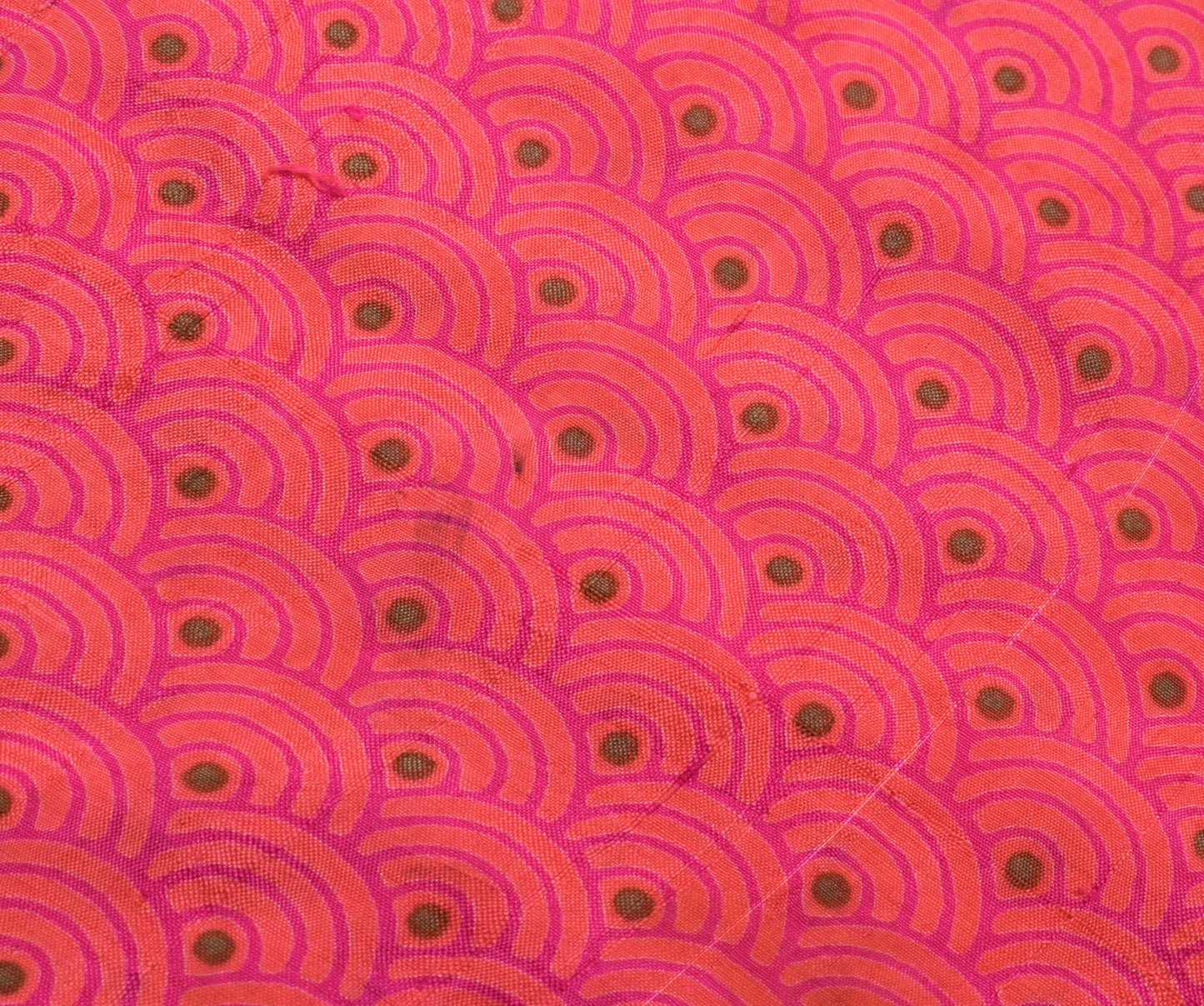 Sushila Vintage Indian Scrap Saree 100% Pure Silk Printed 5 Yard  Sari Fabric
