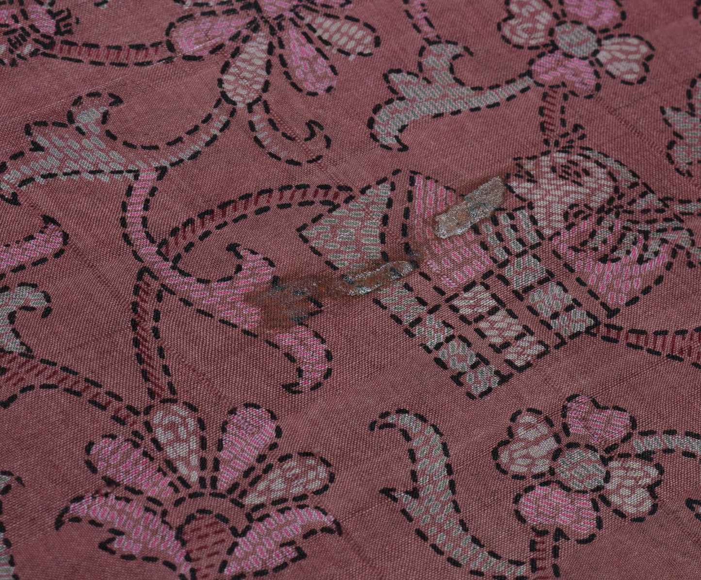 Sushila Vintage Indian Scrap Saree 100% Pure Silk Printed Floral Sari Fabric