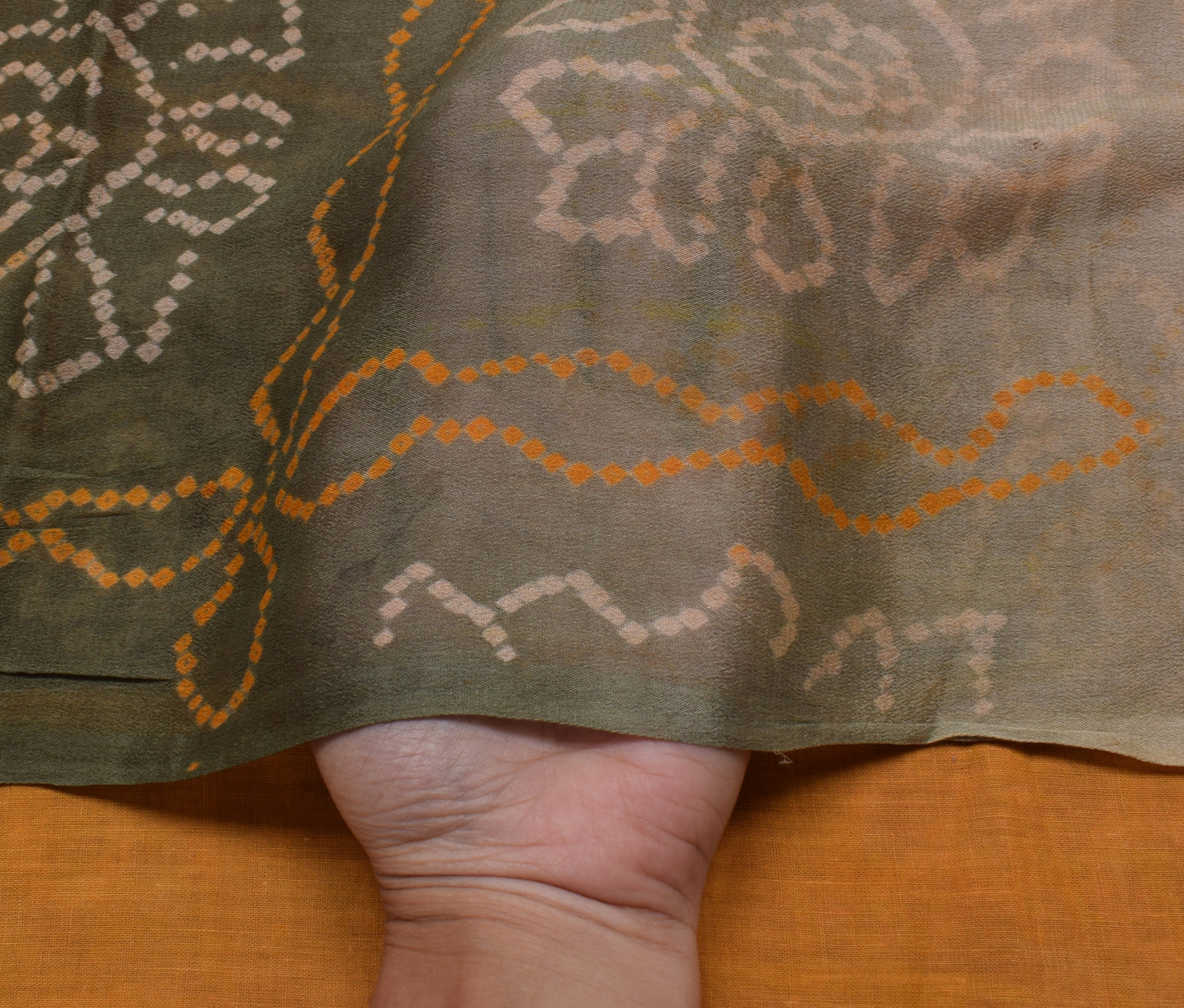Sushila Vintage Multi-Color Scrap Saree Pure Georgette Silk Printed Sari Fabric