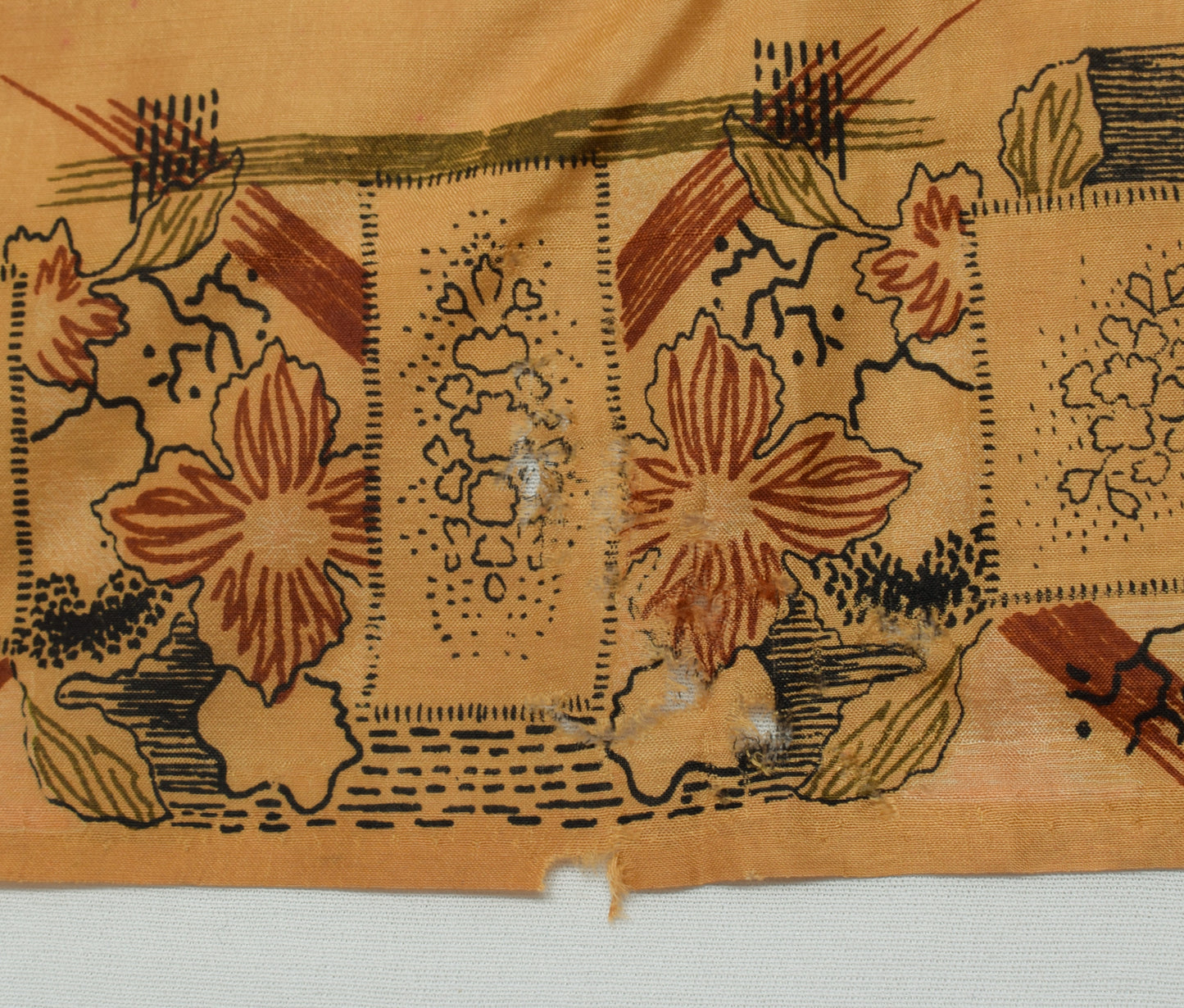 Sushila Vintage Brown Scrap Saree 100% Pure Silk Printed Floral Sari Fabric