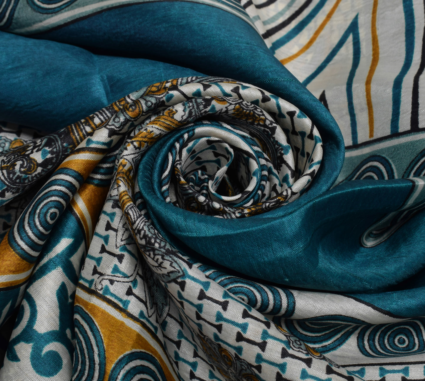 Sushila Vintage Indian Scrap Saree Blend Silk Printed Sari Soft Craft Fabric