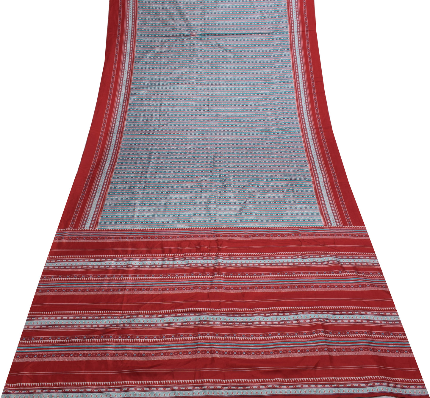 Sushila Vintage Indian Scrap Saree Blend Silk Printed Sari Soft Craft Fabric