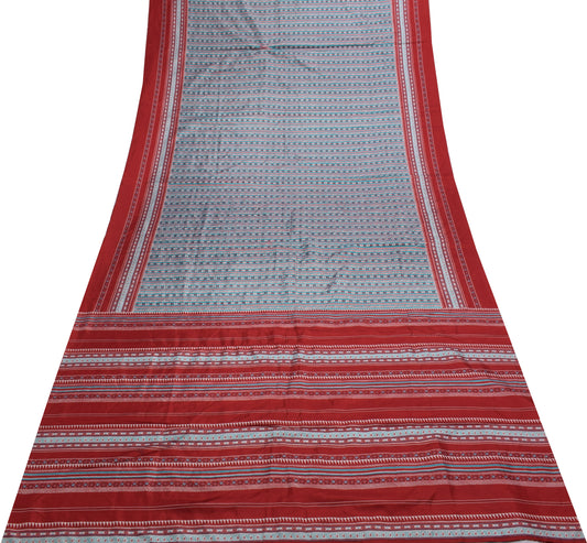 Sushila Vintage Indian Scrap Saree Blend Silk Printed Sari Soft Craft Fabric