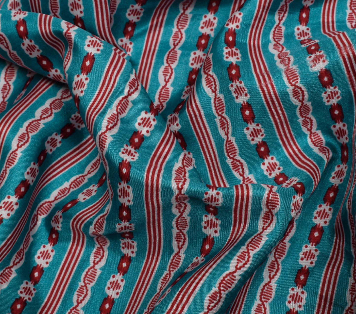 Sushila Vintage Indian Scrap Saree Blend Silk Printed Sari Soft Craft Fabric