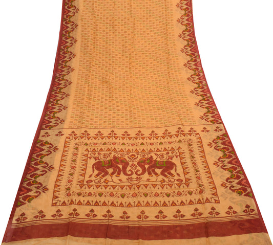 Sushila Vintage Indian Scrap Saree 100% Pure Cotton Printed Floral Sari Fabric